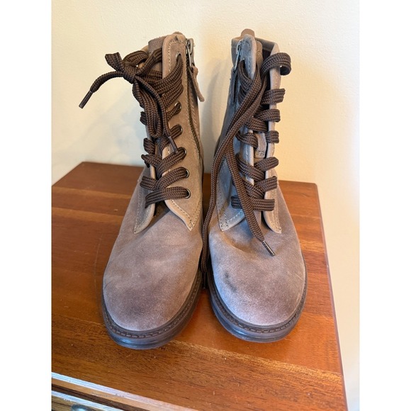 OTBT Suede Ankle Boots Women's Lace Up Zipper Combat Style Country Size 7.5M - Picture 4 of 7